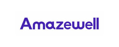 Amazewell logo in purple on a white background